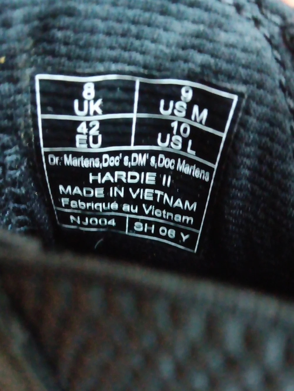 Dr. Martens Black Textile Hardie II Sneaker Label View
